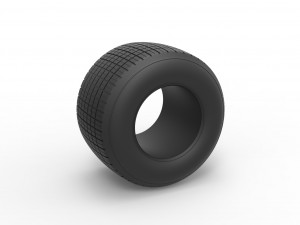 Dirt Sprint racing tire 13 Scale 1 to 25 3D प्रिंट मॉडल
