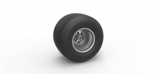 Rear wheel from Sprint car Scale 1 to 25 Modelo de impresión 3D .c4d .max .obj .3ds .fbx .stl .blend 