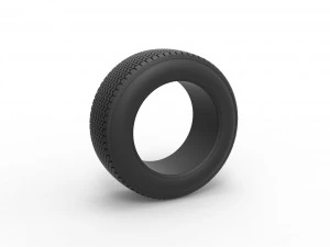 Dirt Sprint racing front tire Scale 1 to 25 3D Print Model