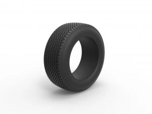 Dirt Sprint racing front tire Scale 1 to 25 3D Print Model