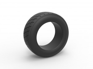 Dirt Sprint racing front tire 2 Scale 1 to 25 3D 打印模型