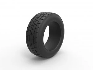 Dirt Sprint racing front tire 2 Scale 1 to 25 3D Print Model