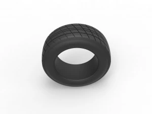 Dirt Sprint racing front tire 2 Scale 1 to 25 3D Print Model