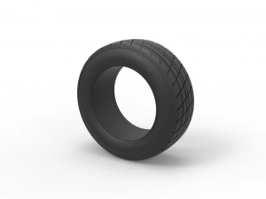 Dirt Sprint racing front tire 2 Scale 1 to 25 3D Print Model