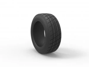 Dirt Sprint racing front tire 2 Scale 1 to 25 3D Print Model