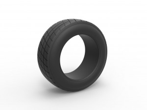 Dirt Sprint racing front tire 3 Scale 1 to 25 3D Print Model