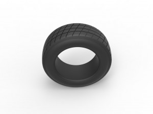 Dirt Sprint racing front tire 3 Scale 1 to 25 3D Print Model