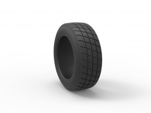 Dirt Sprint racing front tire 3 Scale 1 to 25 3D Print Model