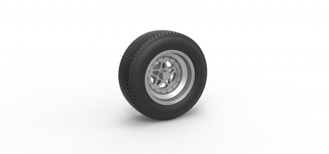 Front wheel from Sprint car Scale 1 to 25 3D Принт Модель .c4d .max .obj .3ds .fbx .stl .blend 