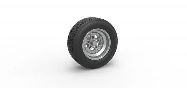 Front wheel from Sprint car Scale 1 to 25 3D Print Model .c4d .max .obj .3ds .fbx .stl .blend 