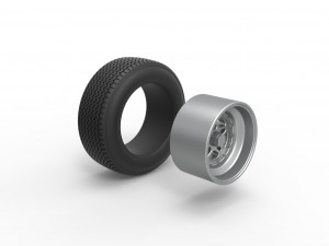 Front wheel from Sprint car Scale 1 to 25 3D Принт Модель