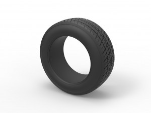 Dirt Sprint racing front tire 5 Scale 1 to 25 3D-printmodel