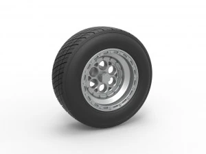 Front wheel from Sprint car Version 2 Scale 1 to 25 3D Print Model
