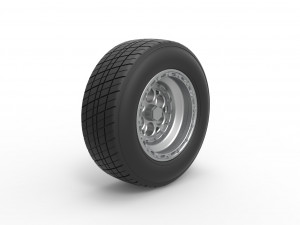 Front wheel from Sprint car Version 2 Scale 1 to 25 Modèles 3D en vedette