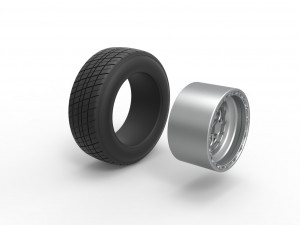 Front wheel from Sprint car Version 2 Scale 1 to 25 Modèles 3D en vedette