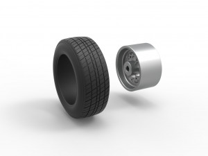 Front wheel from Sprint car Version 2 Scale 1 to 25 Modèles 3D en vedette