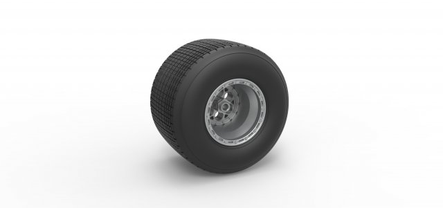 Rear wheel from Sprint car Version 2 Scale 1 to 25 3D 프린트 모델 .c4d .max .obj .3ds .fbx .stl .blend 