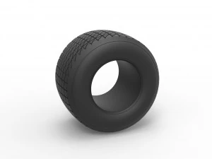 Dirt Sprint racing tire 15 Scale 1 to 25 3D Print Model