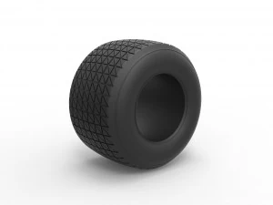 Dirt Sprint racing tire 15 Scale 1 to 25 3D Print Model