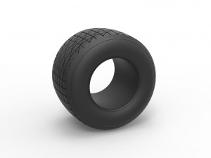 Diecast Dirt Sprint racing tire 16 Scale 1 to 25 3D Print Model