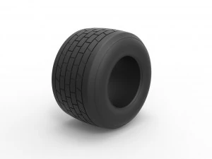 Dirt Sprint racing tire 17 Scale 1 to 25 3D Print Model