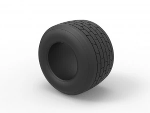 Dirt Sprint racing tire 17 Scale 1 to 25 3D Print Model