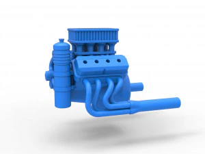 Motor V8 para carro Sprint Escala 1 a 25 Modelo de Impressão 3D