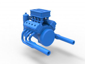 Engine V8 for Sprint car Scale 1 to 25 3D Baskı Modeli