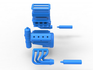 Engine V8 for Sprint car Scale 1 to 25 3D Baskı Modeli