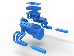 Engine V8 for Sprint car Scale 1 to 25 3D Baskı Modeli