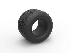 Dirt Sprint racing tire 19 Scale 1 to 25 3D Print Model