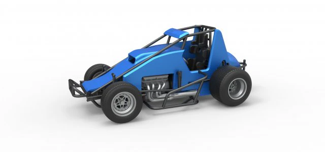 Sprint car Scale 1 to 25 3D Print Model .c4d .max .obj .3ds .fbx .stl .blend