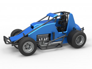 Diecast Sprint car Scale 1 to 25 3D Print Model