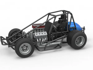 Sprint car Scale 1 to 25 3D Print Model