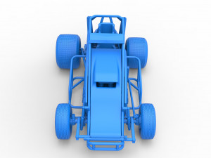 Sprint car Scale 1 to 25 3D Baskı Modeli