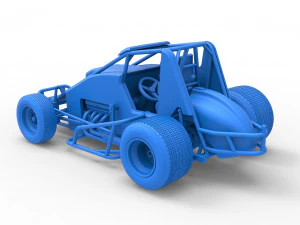 Sprint car Scale 1 to 25 3D Print Model
