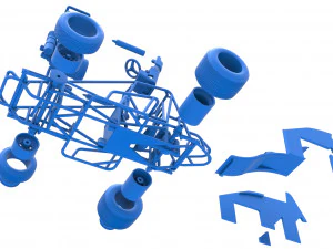 Sprint car Scale 1 to 25 3D Print Model