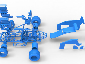 Sprint car Scale 1 to 25 3D Baskı Modeli