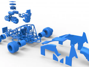 Sprint car Scale 1 to 25 3D Print Model