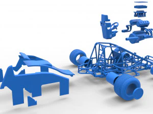 Sprint car Scale 1 to 25 3D Print Model