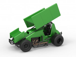 Diecast Winged Sprint car Scale 1 to 25 3D Print Model
