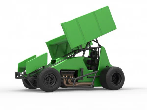 Winged Sprint car Scale 1 to 25 3D Print Model