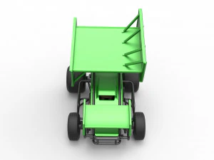 Winged Sprint car Scale 1 to 25 3D Print Model