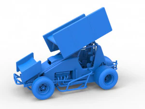 Winged Sprint car Scale 1 to 25 3D Print Model