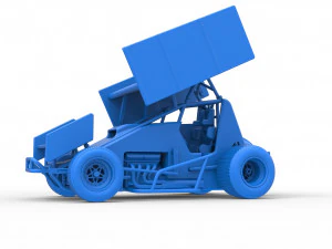 Winged Sprint car Scale 1 to 25 3D Print Model