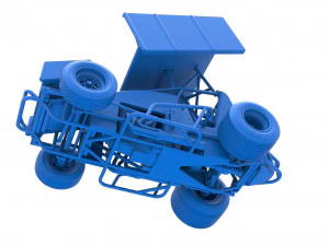 Winged Sprint car Scale 1 to 25 3D Print Model