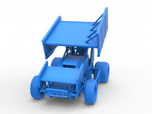 Winged Sprint car Scale 1 to 25 3D Print Model