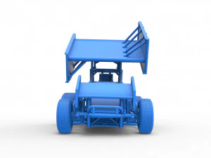 Winged Sprint car Scale 1 to 25 3D Print Model