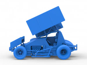 Winged Sprint car Scale 1 to 25 3D Print Model