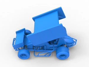 Winged Sprint car Scale 1 to 25 3D Print Model